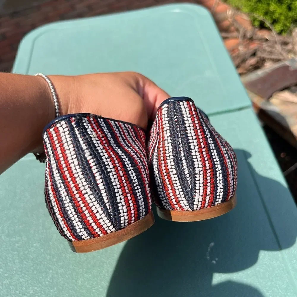 J Crew Embroidered Leather Driving Loafers